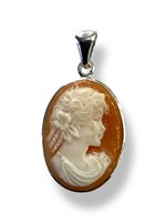 Pendant Mandile 1922 Woman Cammei  in Silver Conchiglia 2MCICM72